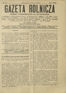 Gazeta Rolnicza : pismo tygodniowe ilustrowane. R. 68, nr 25 (22 czerwca 1928)