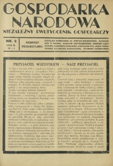 Gospodarka Narodowa : niezależny dwutygodnik gospodarczy. [R. 3], nr 2 (15 stycznia 1933)