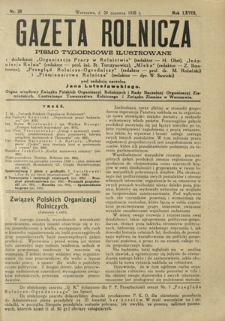 Gazeta Rolnicza : pismo tygodniowe ilustrowane. R. 68, nr 26 (29 czerwca 1928)