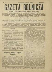 Gazeta Rolnicza : pismo tygodniowe ilustrowane. R. 68, nr 3 (20 stycznia 1928)