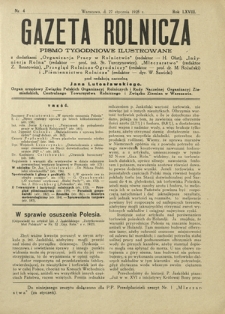 Gazeta Rolnicza : pismo tygodniowe ilustrowane. R. 68, nr 4 (27 stycznia 1928)