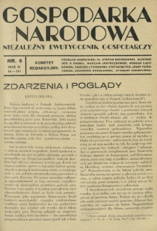 Gospodarka Narodowa : niezależny dwutygodnik gospodarczy. [R. 3], nr 6 (15 marca 1933)