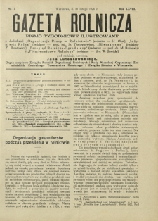 Gazeta Rolnicza : pismo tygodniowe ilustrowane. R. 68, nr 7 (17 lutego 1928)