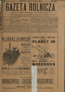 Gazeta Rolnicza : pismo tygodniowe ilustrowane. R. 70, nr 13 (28 marca 1930)