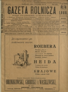Gazeta Rolnicza : pismo tygodniowe ilustrowane. R. 71, nr 1-2 (9 stycznia 1931)