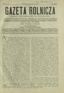 Gazeta Rolnicza : pismo tygodniowe ilustrowane. R. 72, nr 1-2 (8 stycznia 1932)