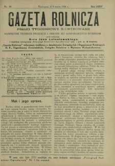 Gazeta Rolnicza : pismo tygodniowe ilustrowane. R. 74, nr 10 (9 marca 1934)