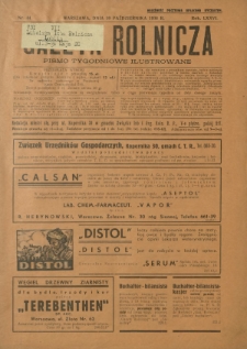 Gazeta Rolnicza : pismo tygodniowe ilustrowane. R. 76, nr 44 (30 października 1936)