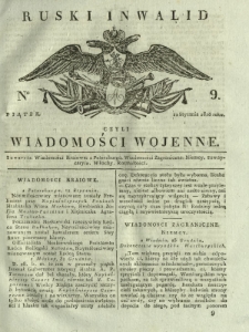 Ruski Inwalid czyli wiadomości wojenne. 1818, nr 9 (11 stycznia)
