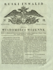 Ruski Inwalid czyli wiadomości wojenne. 1818, nr 11 (13 stycznia)