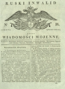 Ruski Inwalid czyli wiadomości wojenne. 1818, nr 16 (19 stycznia)
