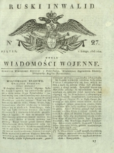 Ruski Inwalid czyli wiadomości wojenne. 1818, nr 27 (1 lutego)