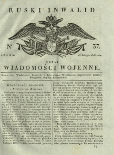 Ruski Inwalid czyli wiadomości wojenne. 1818, nr 37 (13 lutego)