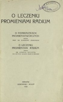O leczeniu promieniami radium