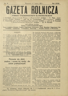 Gazeta Rolnicza : pismo tygodniowe ilustrowane. R. 68, nr 10 (9 marca 1928)