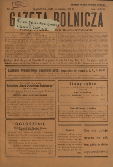 Gazeta Rolnicza : pismo tygodniowe ilustrowane. R. 78, nr 52 (30 grudnia 1938)