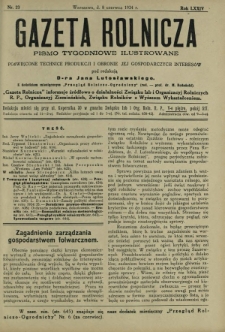 Gazeta Rolnicza : pismo tygodniowe ilustrowane. R. 74, nr 23 (8 czerwca 1934)