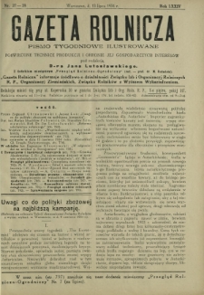 Gazeta Rolnicza : pismo tygodniowe ilustrowane. R. 74, nr 27-28 (13 lipca 1934)