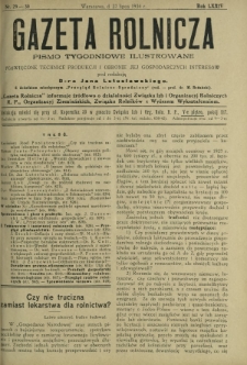 Gazeta Rolnicza : pismo tygodniowe ilustrowane. R. 74, nr 29-30 (27 lipca 1934)