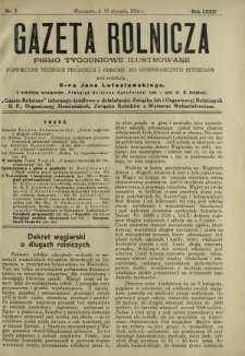 Gazeta Rolnicza : pismo tygodniowe ilustrowane. R. 74, nr 3 (19 stycznia 1934)