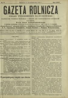 Gazeta Rolnicza : pismo tygodniowe ilustrowane. R. 74, nr 41 (12 października 1934)
