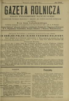 Gazeta Rolnicza : pismo tygodniowe ilustrowane. R. 74, nr 8 (23 lutego 1934)