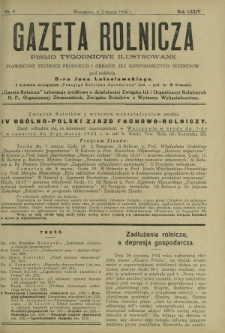 Gazeta Rolnicza : pismo tygodniowe ilustrowane. R. 74, nr 9 (2 marca 1934)
