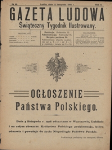 Gazeta Ludowa : świąteczny tygodnik ilustrowany 1916-11-12, R. 2, nr 46