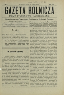 Gazeta Rolnicza : pismo tygodniowe ilustrowane. R. 53, nr 8 (21 lutego 1913)