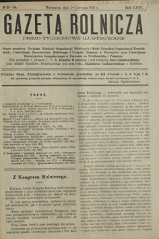 Gazeta Rolnicza : pismo tygodniowe ilustrowane. R. 64, nr 25-26 (24 czerwca 1924)