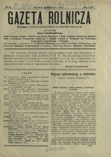 Gazeta Rolnicza : pismo tygodniowe ilustrowane. R. 65, nr 14 (3 kwietnia 1925)