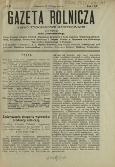Gazeta Rolnicza : pismo tygodniowe ilustrowane. R. 65, nr 20 (16 maja 1925)