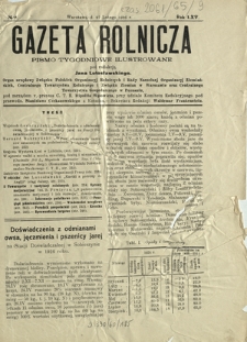 Gazeta Rolnicza : pismo tygodniowe ilustrowane. R. 65, nr 9 (27 lutego 1925)