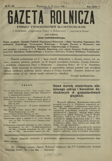 Gazeta Rolnicza : pismo tygodniowe ilustrowane. R. 66, nr 27-28 (20 lipca 1926)