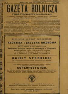 Gazeta Rolnicza : pismo tygodniowe ilustrowane. R. 67, nr 16 (22 kwietnia 1927)