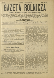 Gazeta Rolnicza : pismo tygodniowe ilustrowane. R. 68, nr 14 (6 kwietnia 1928)