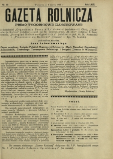 Gazeta Rolnicza : pismo tygodniowe ilustrowane. R. 69, nr 10 (8 marca 1929)
