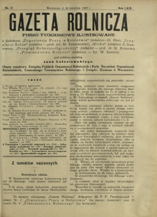 Gazeta Rolnicza : pismo tygodniowe ilustrowane. R. 69, nr 17 (26 kwietnia 1929)