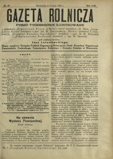 Gazeta Rolnicza : pismo tygodniowe ilustrowane. R. 69, nr 20 (17 maja 1929)