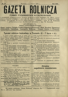 Gazeta Rolnicza : pismo tygodniowe ilustrowane. R. 69, nr 23 (7 czerwca 1929)