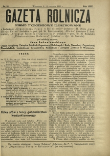 Gazeta Rolnicza : pismo tygodniowe ilustrowane. R. 69, nr 24 (14 czerwca 1929)