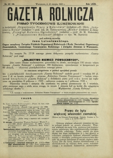 Gazeta Rolnicza : pismo tygodniowe ilustrowane. R. 69, nr 33-34 (23 sierpnia 1929)