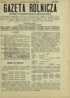 Gazeta Rolnicza : pismo tygodniowe ilustrowane. R. 69, nr 35 (30 sierpnia 1929)