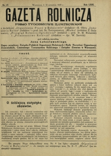 Gazeta Rolnicza : pismo tygodniowe ilustrowane. R. 69, nr 37 (13 września 1929)