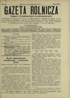 Gazeta Rolnicza : pismo tygodniowe ilustrowane. R. 69, nr 42 (18 października 1929)
