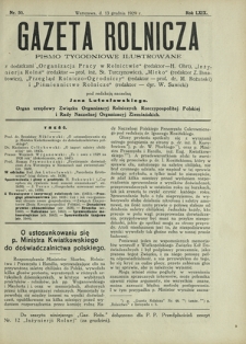 Gazeta Rolnicza : pismo tygodniowe ilustrowane. R. 69, nr 50 (13 grudnia 1929)