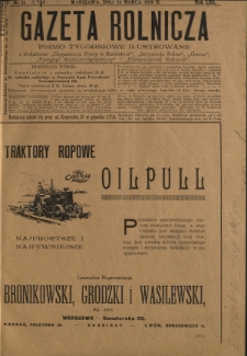 Gazeta Rolnicza : pismo tygodniowe ilustrowane. R. 70, nr 11 (14 marca 1930)