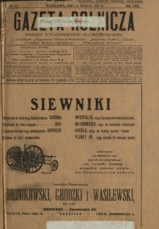 Gazeta Rolnicza : pismo tygodniowe ilustrowane. R. 70, nr 12 (21 marca 1930)