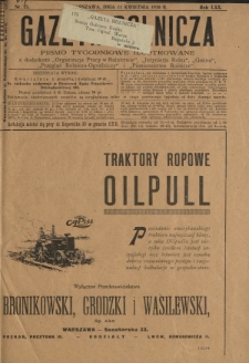 Gazeta Rolnicza : pismo tygodniowe ilustrowane. R. 70, nr 15 (11 kwietnia 1930)