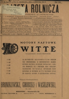 Gazeta Rolnicza : pismo tygodniowe ilustrowane. R. 70, nr 16 (18 kwietnia 1930)